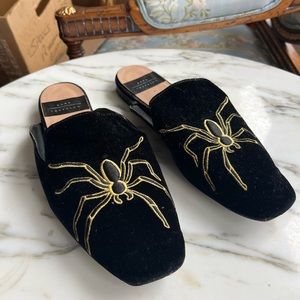 Velvet spider mules from Zara